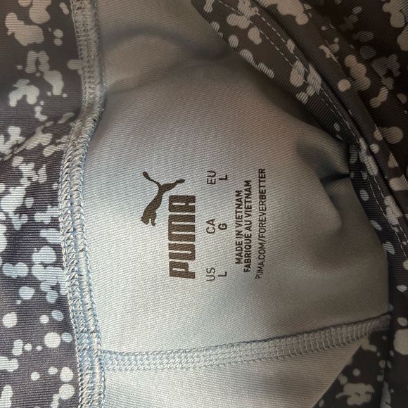 Puma Women’s Cropped Leggings | Blue Patterned Activewear L - Picture 4 of 5